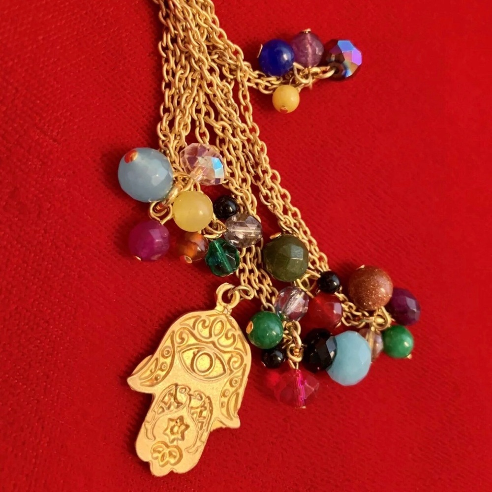 VTG GOLD TONE CHAIN WITH Multiple CHARMS - Picture 1 of 2